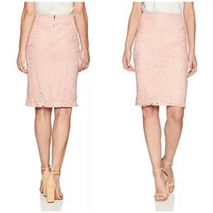 Adrianna Papell Blush Pink Lace Pencil Skirt Women's Sz L NWT